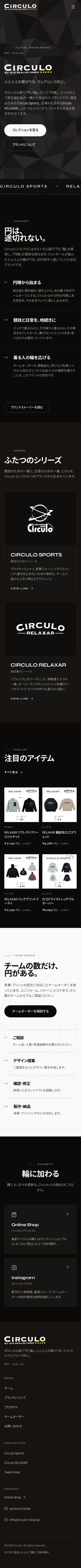 Circuloのスマートフォン表示の全体